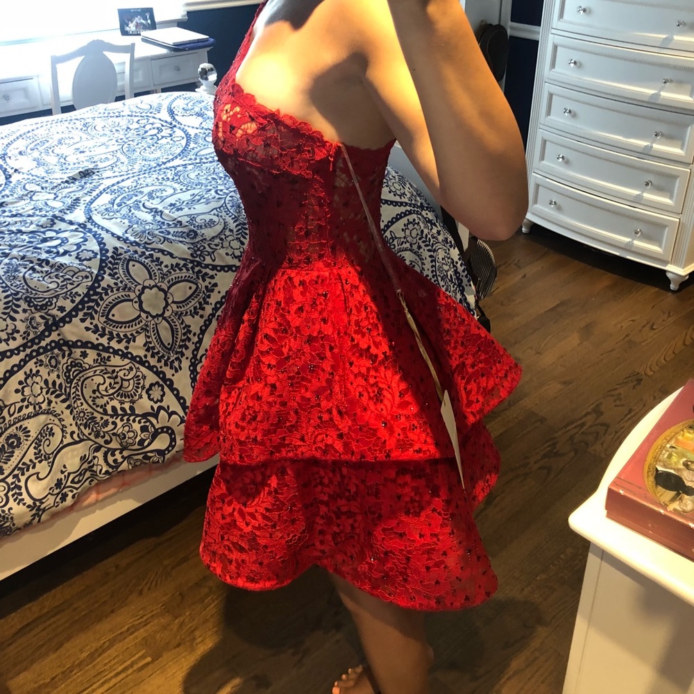 Red dress with crystal detailing
